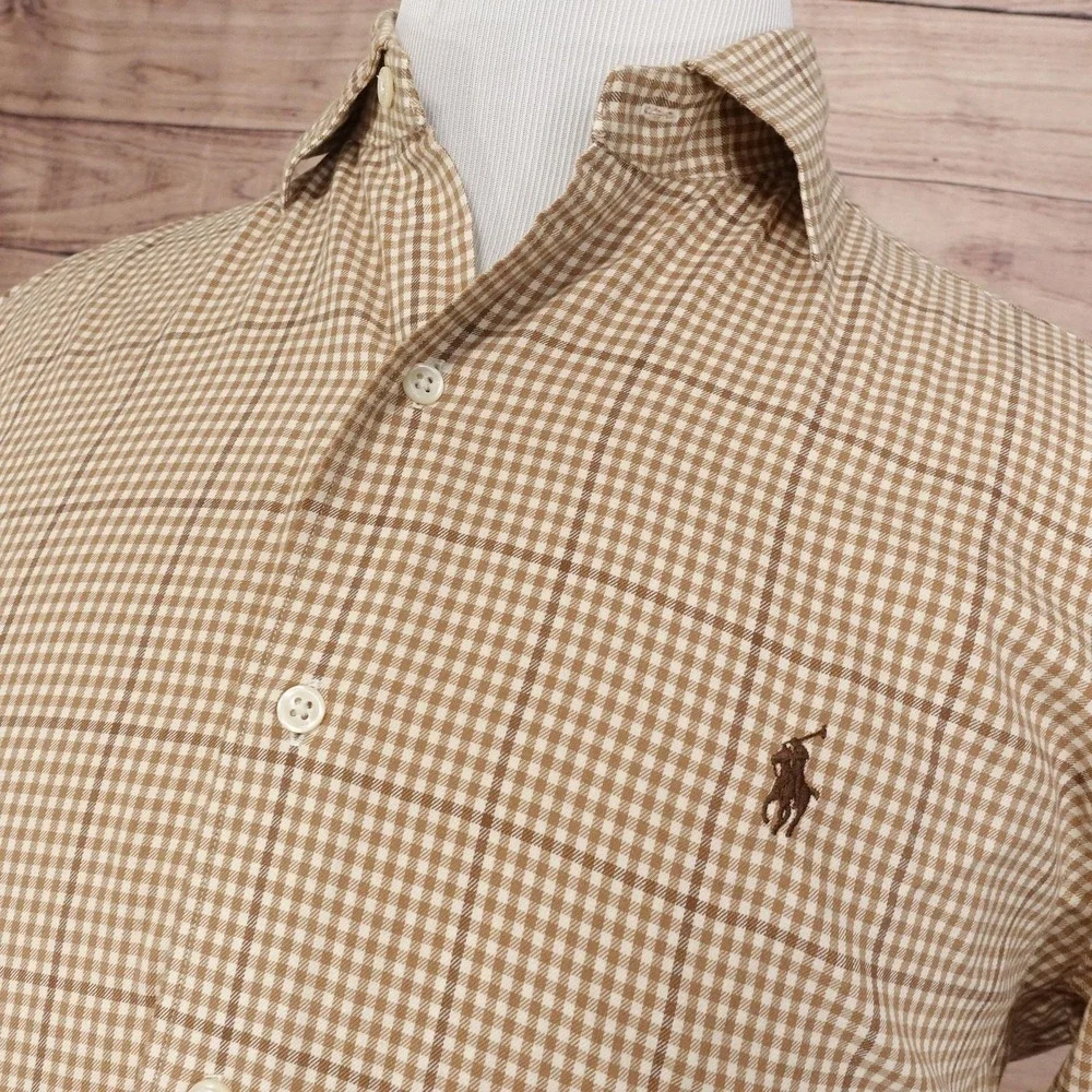 Polo Ralph Lauren Shirt Mens M Check Long Sleeve Button-Up Bradford Classic Fit